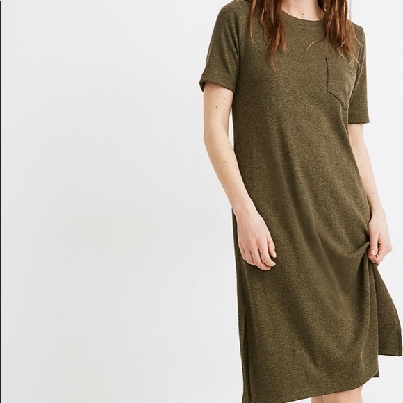 Madewell Ribbed Pocket Tee Midi Dress 